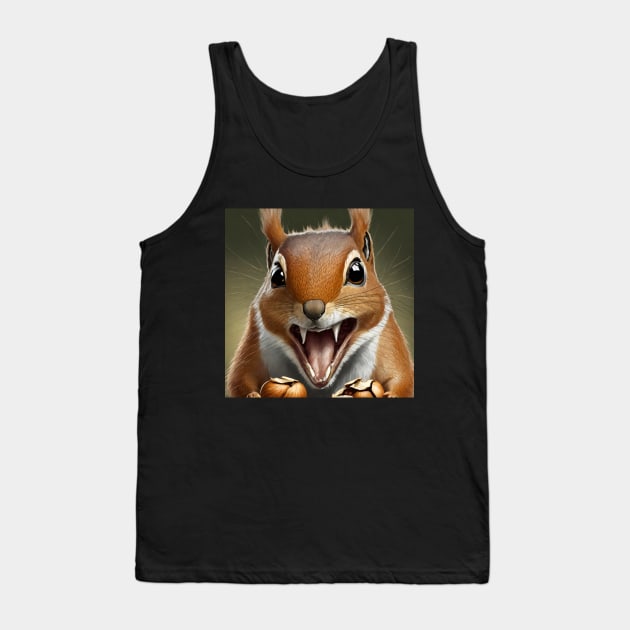 Surprised squirrel with nuts illustration Tank Top by KOTYA